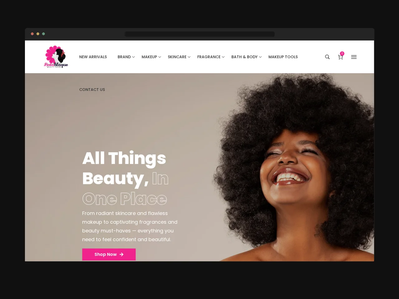 Bolablaque Beauty storefront designed by Techsly